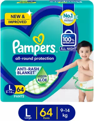 Pampers Diaper Pants (L) - (64 Pieces)
