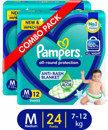 Pampers Diaper Pants (M) Combo Pack - (24 Pieces)