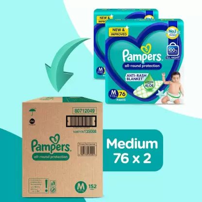 Pampers Diaper Pants (M) - (152 Pieces)