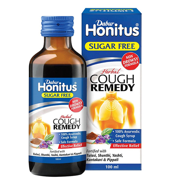 Dabur Honitus Sugar Feee Cough Syrup (100ML each) - Pack of 2 - Caresupp.in
