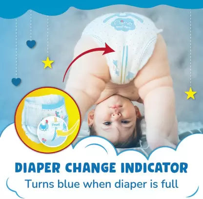 niine Cottony Soft Baby Diaper Pants with Change Indicator for Overnight Protection (S) - (84 Pieces)
