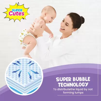 Super Cute's Premium Wonder Pullups Diaper Pant with Wetness Indicator & LeakLock Technology (S) - (92 Pieces)