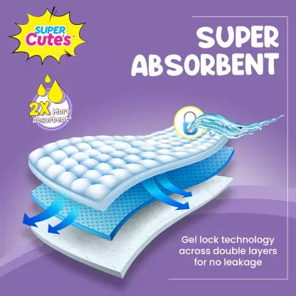 Super Cute's Premium Wonder Pullups Diaper Pant with Wetness Indicator & LeakLock Technology (L) - (34 Pieces)