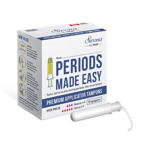 Sirona Premium Applicator Tampons Mix Pack Tampons (1 Packet of 8 tampons)