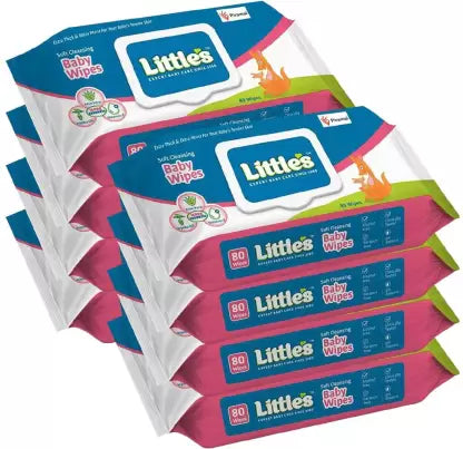 Little's Soft Cleansing Baby Wipes with Aloe Vera, Jojoba Oil and Vitamin E, Lid Pack - (640 Wipes)