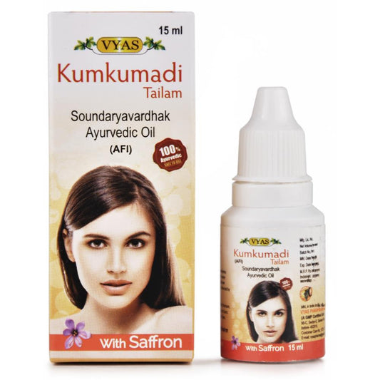 Vyas Kumkumadi Tailam with Saffron for healthy and glowing skin - Saffron, Chandan and Lotus Oil