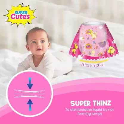 Super Cute's Premium Skirts Style Pant Diaper for Girls | Super Soft and Ultra Thinz Diapers (XL) - (50 Pieces)