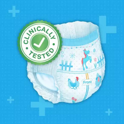 niine Cottony Soft Baby Diaper Pants with Wetness Indicator for Overnight Protection (XL) - (72 Pieces)